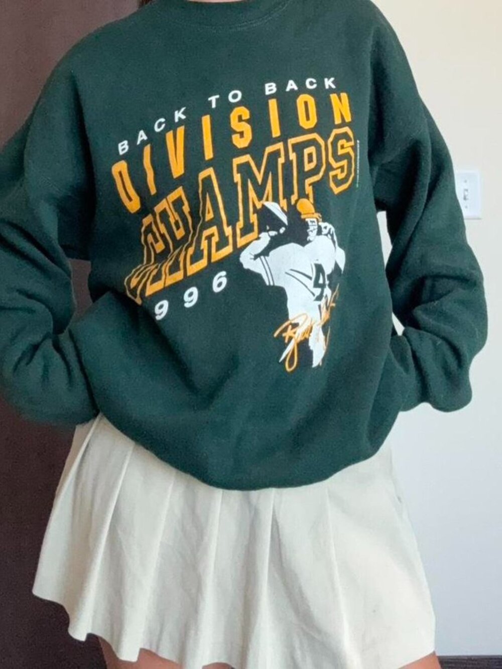 Vintage 90's Green Bay Packers Back to Back Division Champs Crewneck Sweatshirt